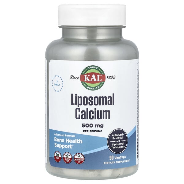 KAL, Liposomal Calcium, 90 VegCaps (166.6 mg per Capsule)