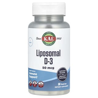 KAL, Liposomal D-3, hohe Potenz, 50 mcg, 30 pflanzliche Kapseln