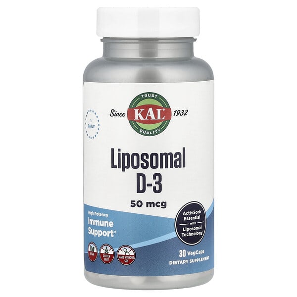 KAL, Liposomal D-3, 50 mcg, 30 VegCaps