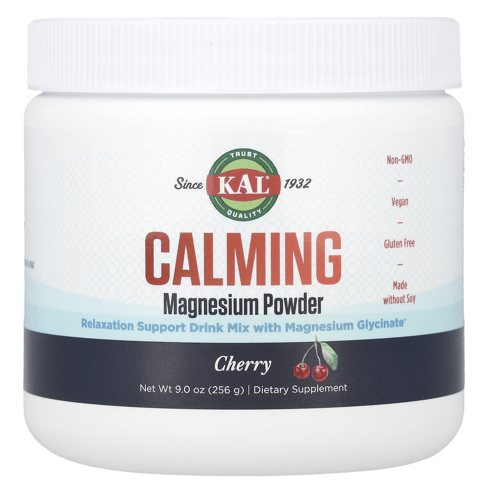 2 X KAL, Calming Magnesium Powder, Cherry, 9 oz (256 g)
