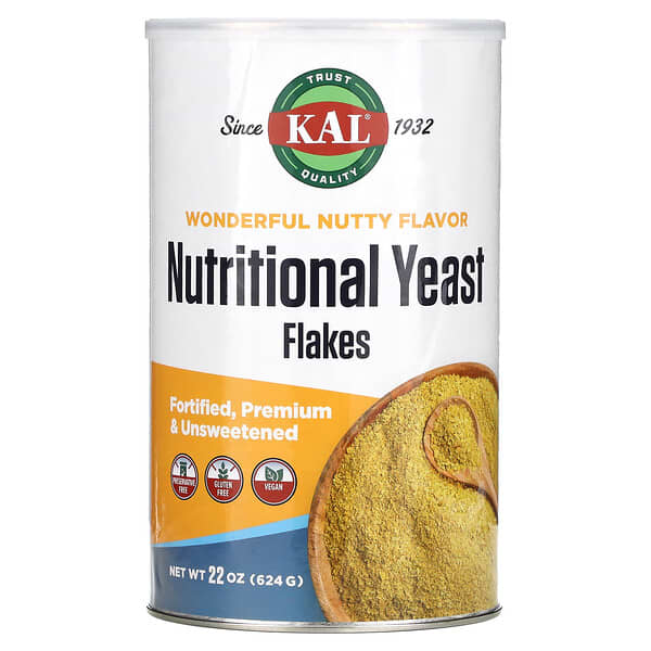 KAL, 栄養酵母フレーク、ワンダフルナッツ風味、無糖、624g（22オンス）