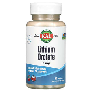 KAL, Lithium Orotate, 5 mg, 60 VegCaps
