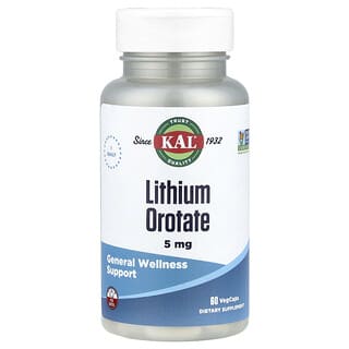 KAL, Orotat de litiu, 5 mg, 60 VegCaps