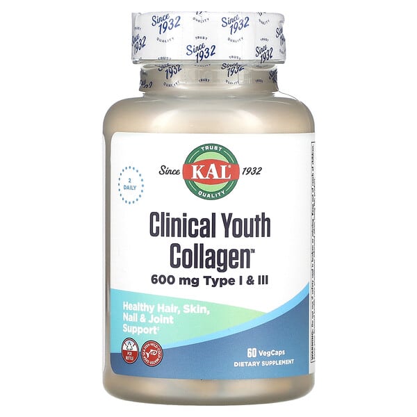 KAL, Clinical Youth Collagen 膠原蛋白，60 粒素食膠囊