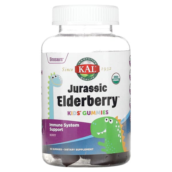 KAL‏, Kids Jurassic Elderberry Gummies, Berry, 60 Gummies