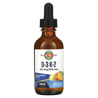 KAL, D-3 K-2 Drop, Citrus, 2 fl oz (59 ml)