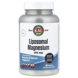 KAL, Magnésio Lipossomal, 210 mg, 60 VegCaps