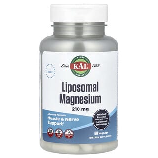 KAL, липосомальный магний, 210 мг, 60 вегетарианских капсул