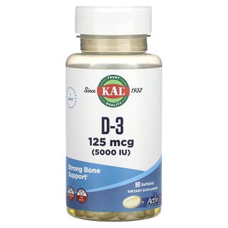 KAL, D-3, 125 µg (5000 UI), 90 capsules à enveloppe molle
