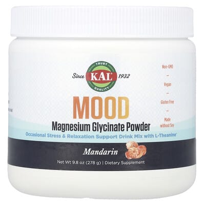 KAL, Mood-Boosting Magnesium Glycinate Powder, Citrus, 9.8 oz (278 g)