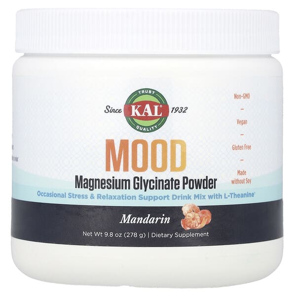 Mood Magnesium Glycinate Powder, Mandarian, 9.8 oz (278 g)