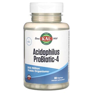 KAL, Acidophilus Probiotic-4, 100 capsule vegetali