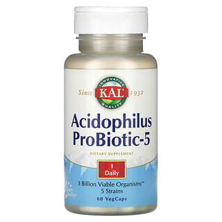 KAL‏, Acidophilus ProBiotic-5‏, 60 כמוסות VegCap