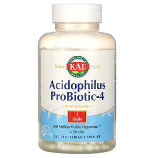 KAL, Probiótico acidophilus-4, 250 cápsulas vegetarianas