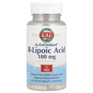 KAL, ActivOxidant™, R-Liponsäure, 100 mg, 60 pflanzliche Kapseln