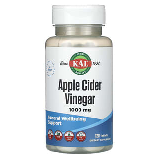 KAL, Vinaigre de cidre de pomme, 1000 mg, 120 comprimés (500 mg par comprimé)