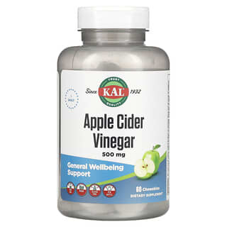 KAL, Apple Cider Vinegar, Green Apple, 500 mg, 60 Chewables