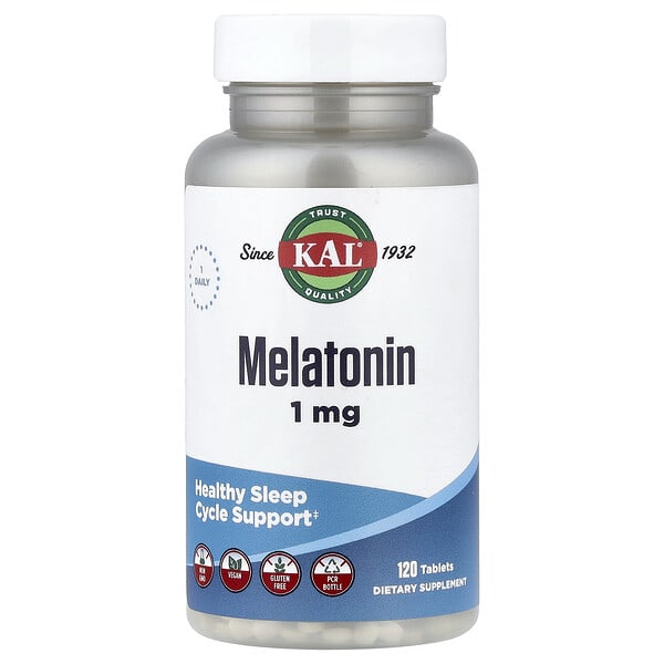 KAL, Mélatonine, 1 mg, 120 comprimés