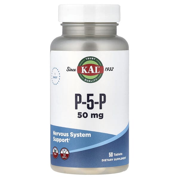 KAL, P-5-P, 50 mg, 50 Tablets