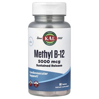 KAL, Methyl B-12, 5,000 mcg, 60 Tablets