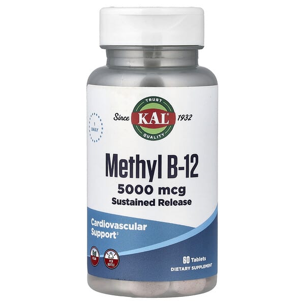 KAL Methyl B-12, Sustained Release, 5,000 mcg, 60 Tablets