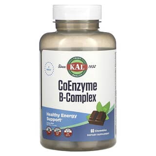 KAL, Coenzym B-Komplex, Natürlicher Kakao-Minze-Geschmack, 60 Kautabletten
