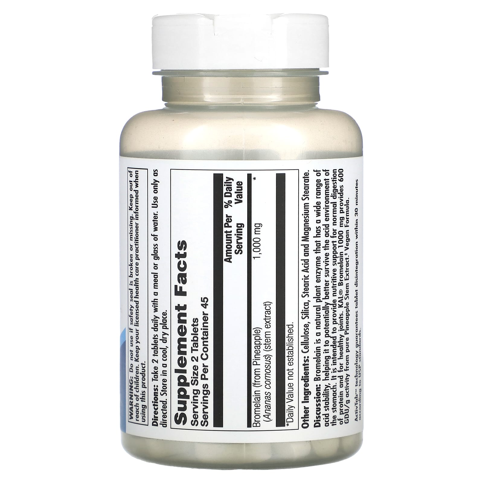 KAL, Bromelain, 1,000 mg, 90 Tablets (500 mg per Tablet)