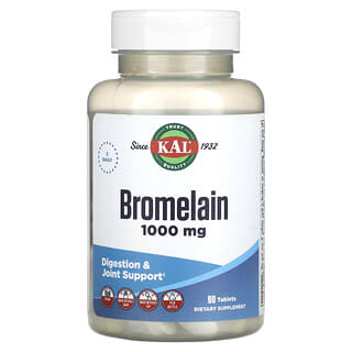 KAL, бромелаин, 1000 мг, 90 таблеток (500 мг в 1 таблетке)