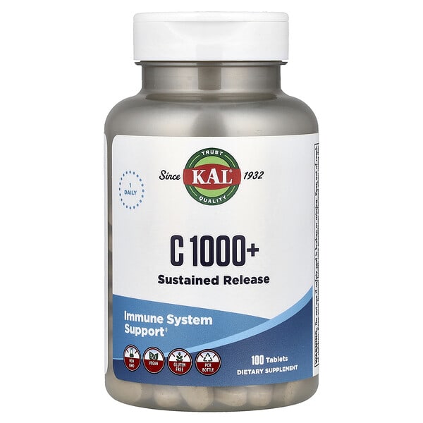 C 1000+, Sustained Release, 100 Tablets