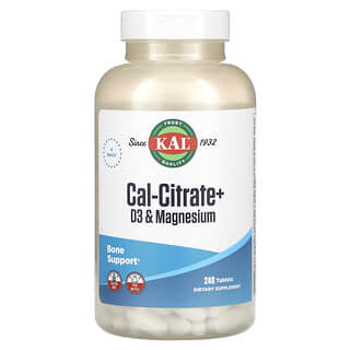 KAL, Cal-Citrate+, D3 & Magnesium, 240 Tablets