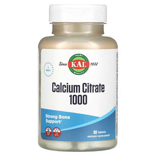 KAL, Calcium Citrate 1000, 333 mg, 90 Tablets