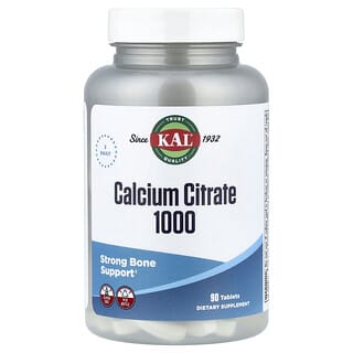 KAL, Calcium Citrate 1000, 90 Tablets (333 mg per Tablet)