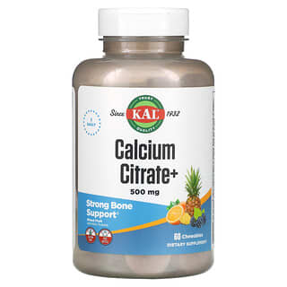 KAL, Calcium Citrate+, 혼합 과일, 츄어블 60정