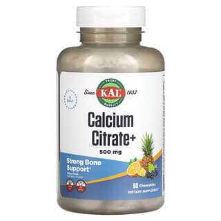 KAL, Calcium Citrate+, Mixed Fruit, 60 Chewables