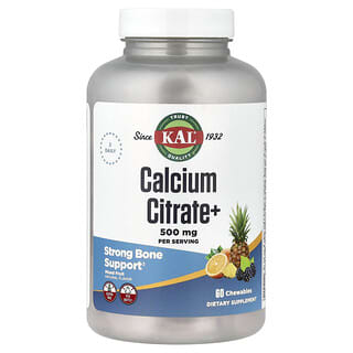 KAL, Calcium Citrate+, Mixed Fruit, 60 Chewables