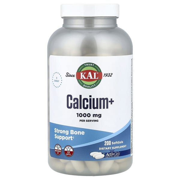KAL, Calcium+, 200 Softgels