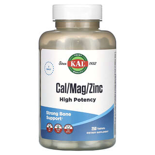 KAL, Кальций / магний / цинк, высокая эффективность, 250 таблеток