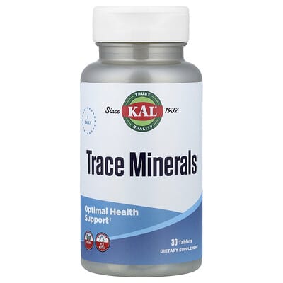 KAL, Trace Minerals, 30 Tablets