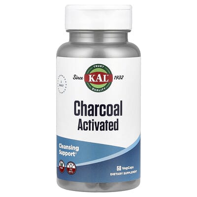 KAL, Charcoal Activated, 50 VegCaps (250 mg per VegCap)