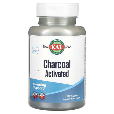 KAL, Activated Charcoal, 100 VegCaps (250 mg per VegCap)