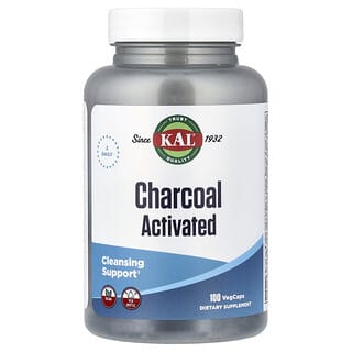 KAL, Charcoal Activated, 100 VegCaps (250 mg per Capsule)