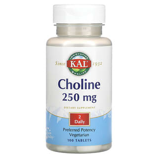 KAL, Choline, 250 mg, 100 comprimés (125 mg par comprimé)
