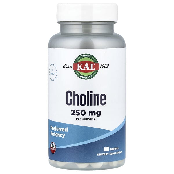 Choline, 100 Tablets (125 mg per Tablet)