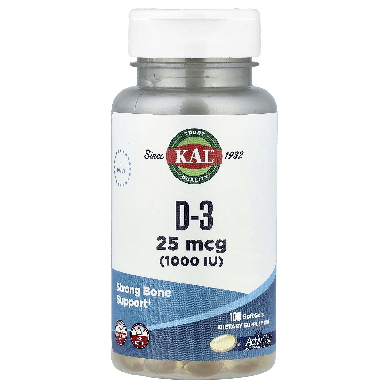 KAL, D-3, 100 капсул