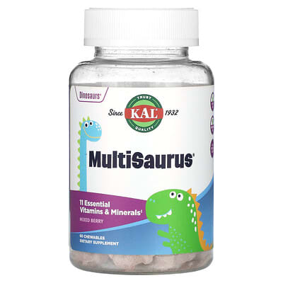 KAL, MultiSaurus, Mixed Berry, 60 Chewable Tablets