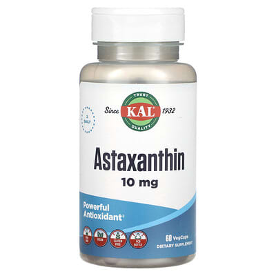 KAL, Astaxanthin, 60 Vegetarian Capsules (5 mg per capsule)