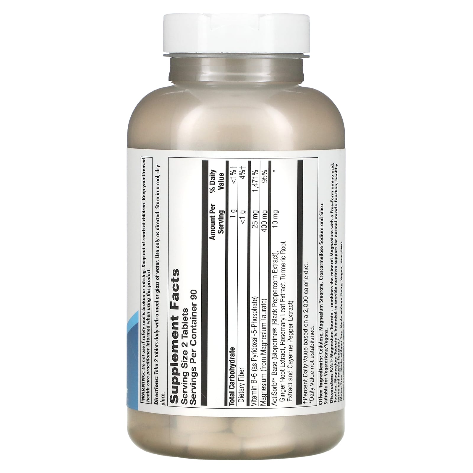 KAL, Magnesium Taurate +, 200 mg, 180 Tablets