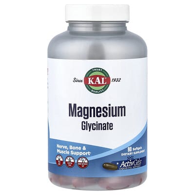 KAL, Magnesium Glycinate, 90 Softgels (105 mg per Softgel)