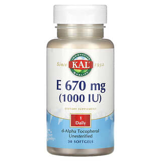 KAL, E, 670 mg (1.000 UI), 30 Cápsulas Softgel