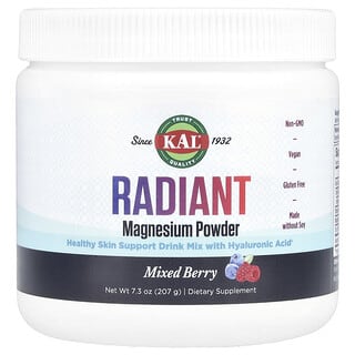 KAL, Magnesio radiante en polvo, Bayas mixtas, 207 g (7,3 oz)